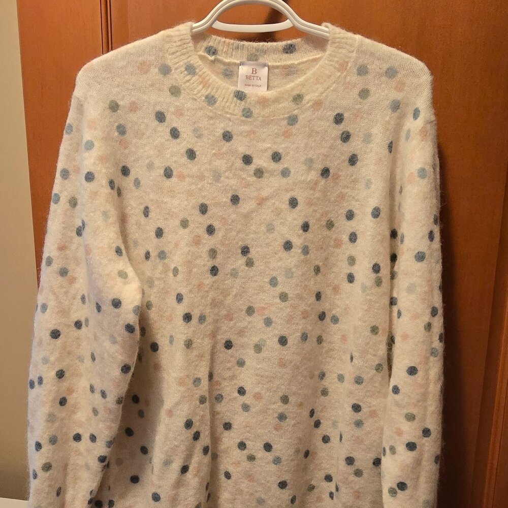 Betta Mohair Alpaca Blend Sweater Womens Plus Size 1X Blue Made In Italy